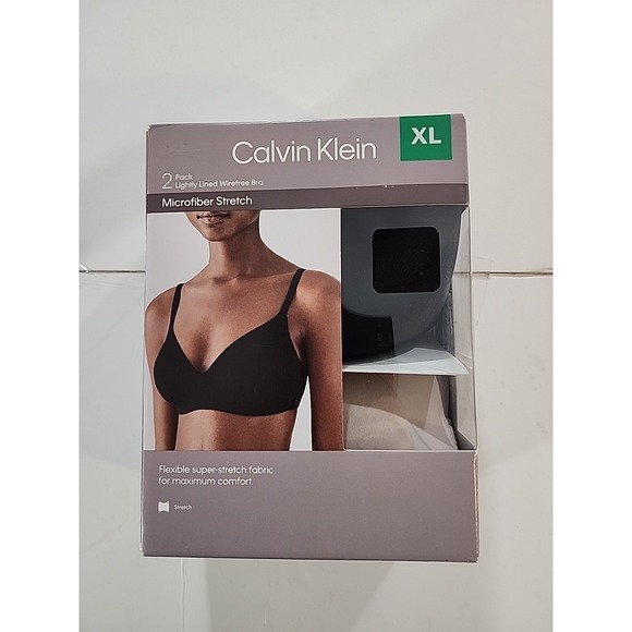 Calvin Klein Other - Calvin Klein Women's 2-Pack Lightly Lined Wirefree Bra Set Size XL - Black/Tan